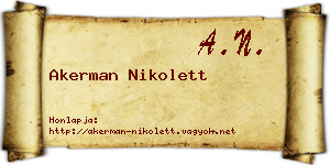 Akerman Nikolett névjegykártya