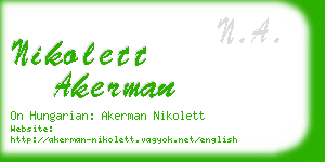 nikolett akerman business card